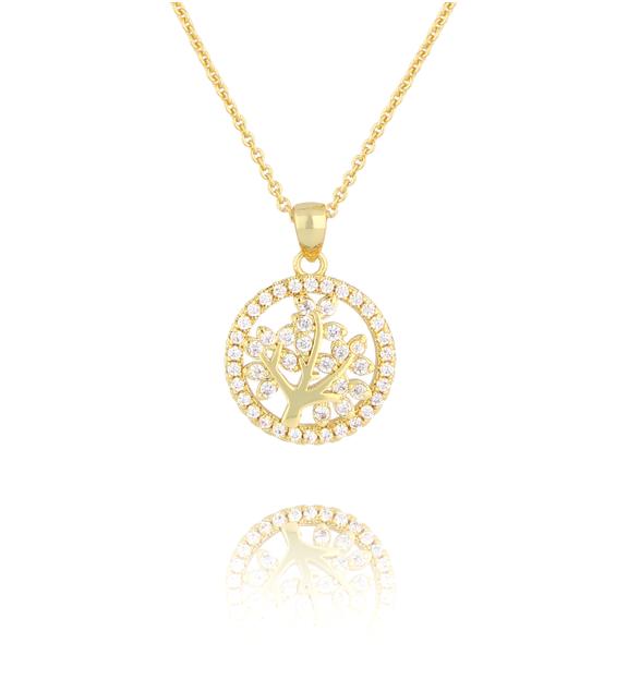 Naszyjnik złoty z drzewkiem Glam Charms NS0289