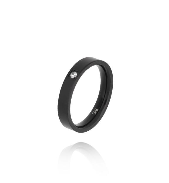 Obrączka czarna z cyrkonią Forever PSA0847