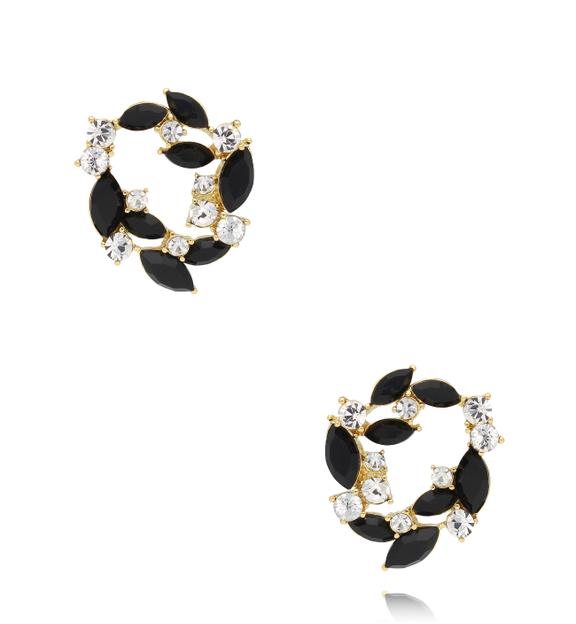 Kolczyki z czarnymi kryształkami Idalia KSS1791