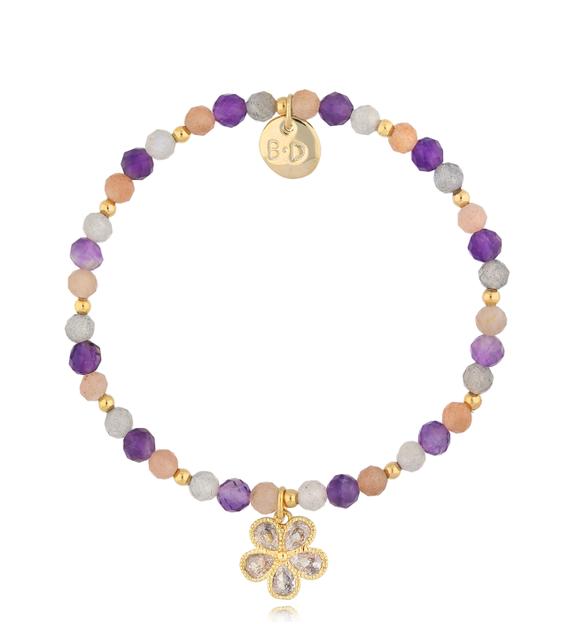 Bransoletka z kolorowa z kwiatuszkiem Zita BTW1493