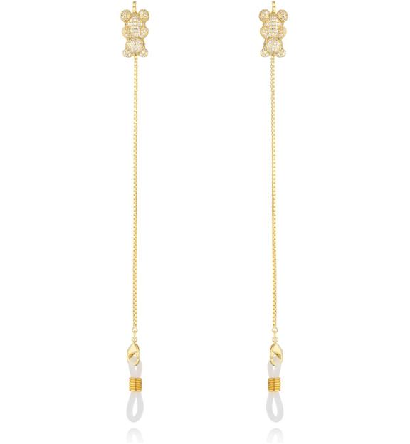 Łańcuszek do okularów złoty z misiami Bears NRG0518