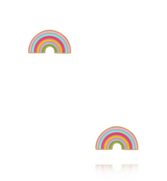 Kolczyki tęcze z kolorową emalią KSY0685