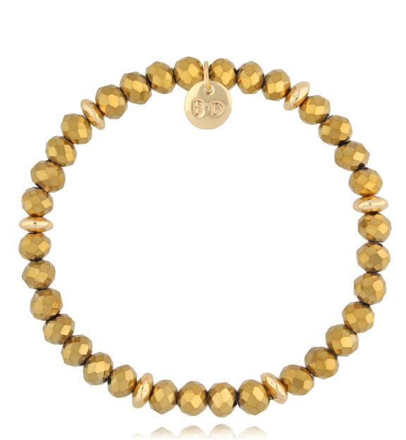 Bransoletka ze złotymi kryształkami Clear Sky BCY0218