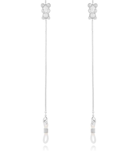 Łańcuszek do okularów srebrny z misiami Bears NRG0517