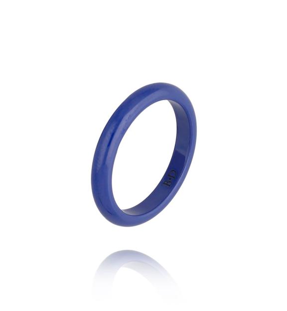 Obrączka z ceramiki kobaltowa cienka Feminine PFE0037