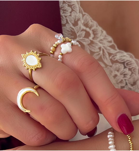 Pierścionek z księżycem złoty PLU0013