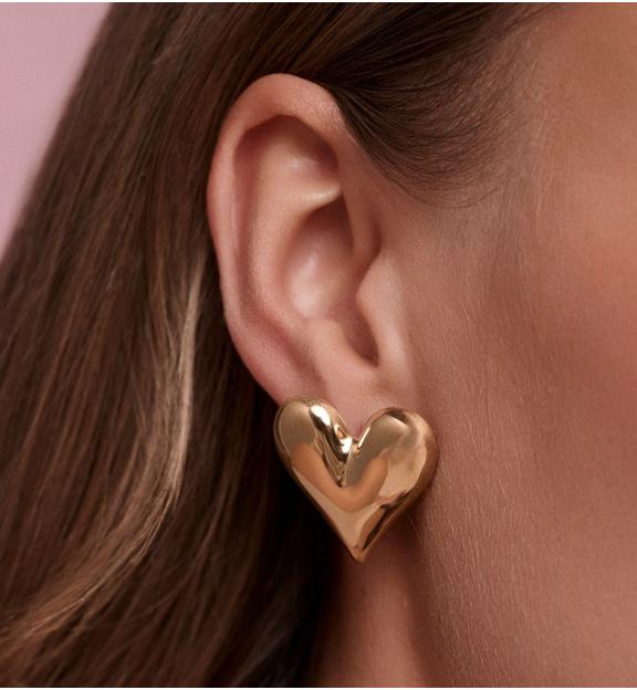 Kolczyki w kształcie serca złote KSY0641