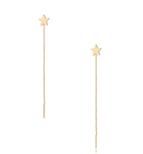 Kolczyki złote wiszące Long Star KSA0303
