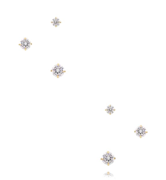 Zestaw kolczyków złotych – klasyczne cyrkonie KCA0192