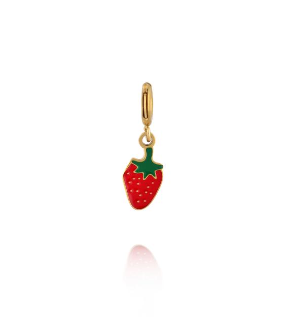 Charms truskawka z emalią CHA0281