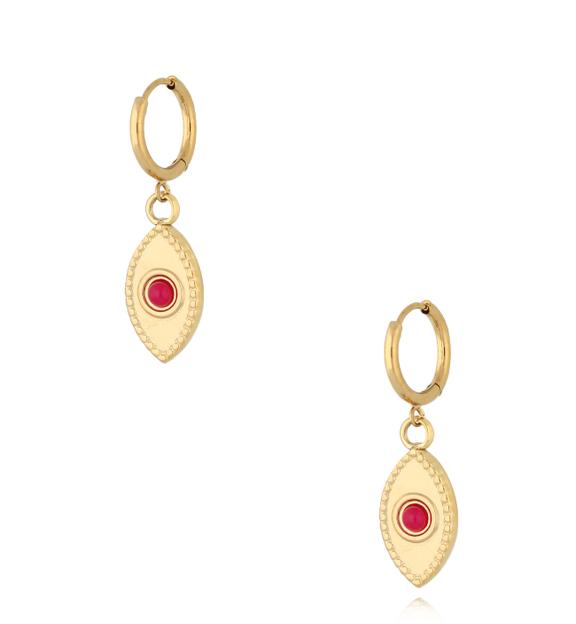 Kolczyki złote z  jadeitami Teal KSY0002