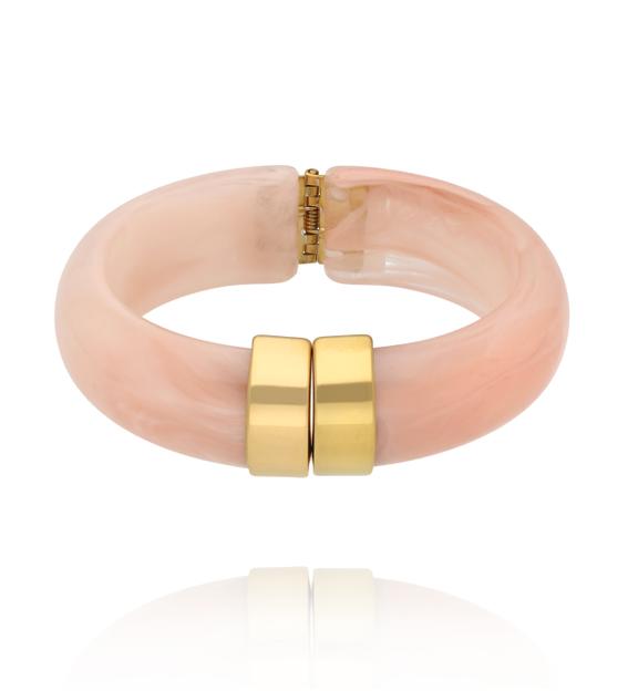Bransoletka w odcieniu pudrowego różowego ze złotym zapięciem BEU0017