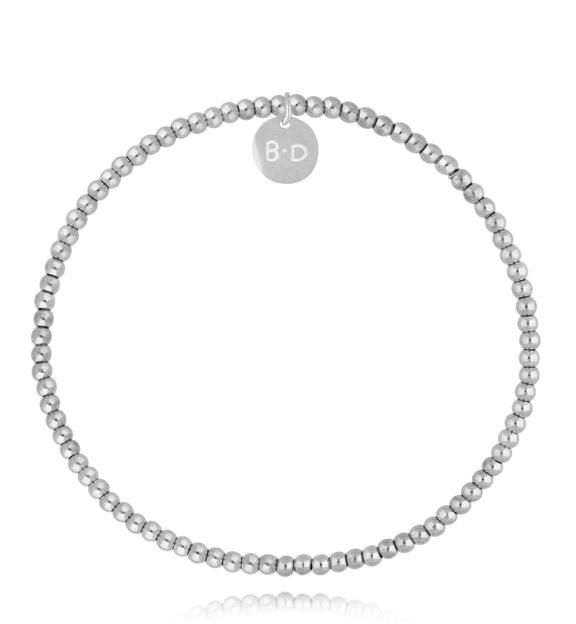 Bransoletka srebrna z kuleczek ze stali szlachetnej BTW3599