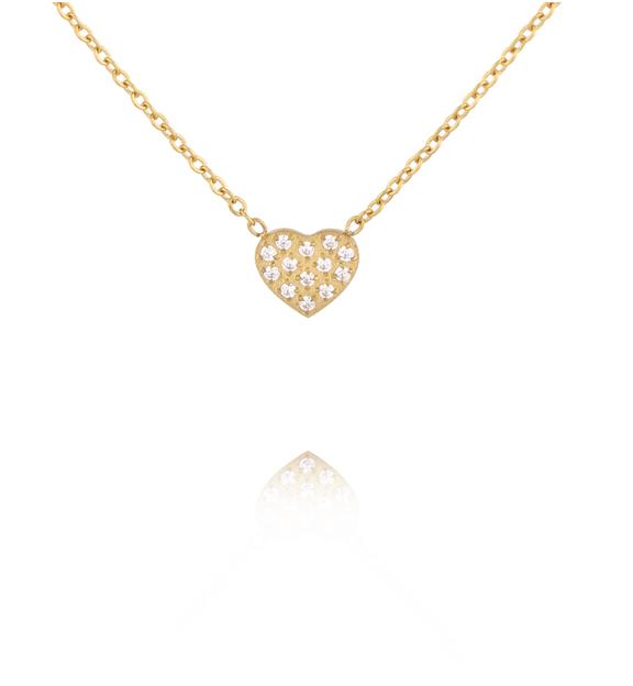 Naszyjnik z serduszkiem wysadzanym cyrkoniami NSY0628