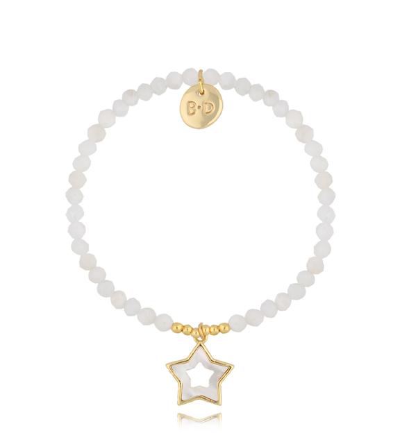 Bransoletka biała z gwiazdką Amsterdam BTW1617