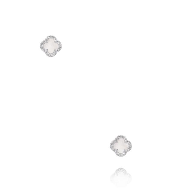 Zestaw srebrnych kolczyków z kolorowymi detalami i cyrkoniami KMB0036