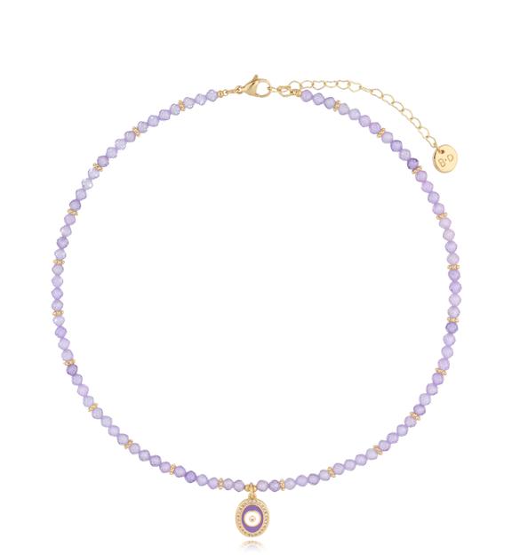 Naszyjnik fioletowy z cyrkoniami Ultrabrillant NTW1014