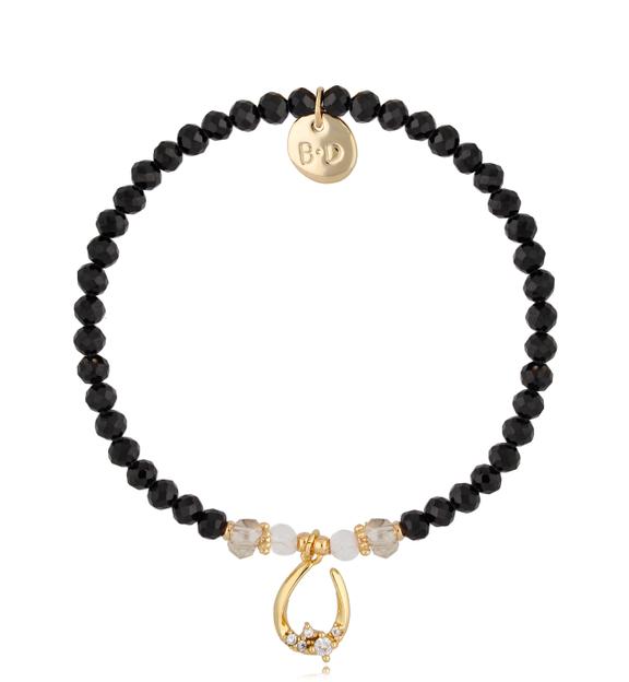 Bransoletka czarna z podkową Herradura BTW1357