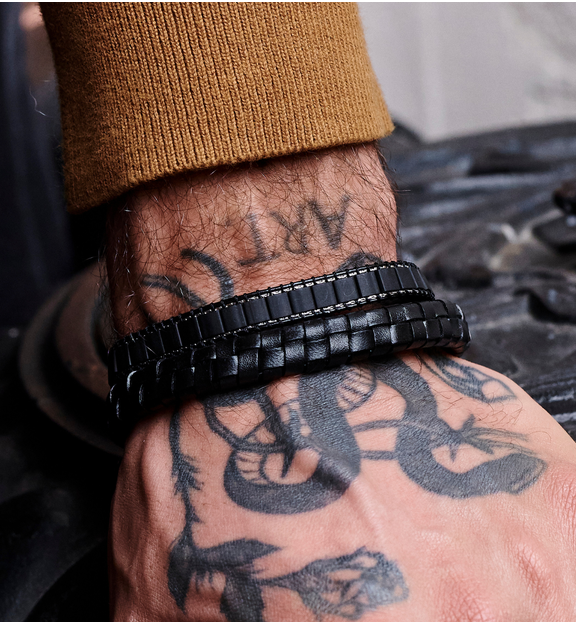 Bransoletka męska czarna BMITC0932