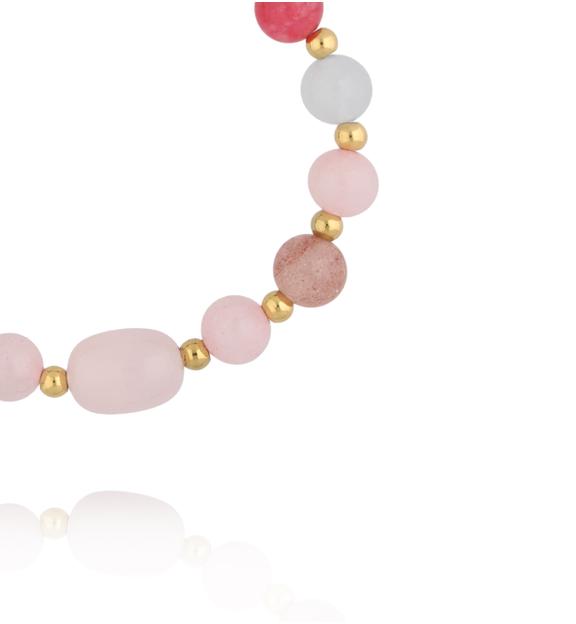 Bransoletka z naturalnych kamieni w pastelowej kolorystyce BPA0609