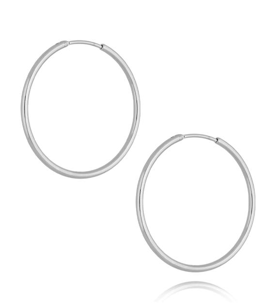 Kolczyki srebrne koła ze stali szlachetnej  40 mm Basic Hoop KSA0101
