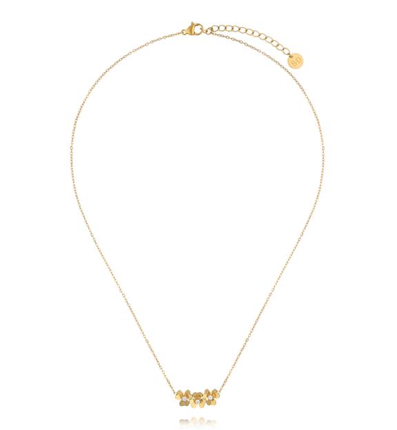 Naszyjnik z drobnymi złotymi kwiatkami i cyrkoniami NSY0874