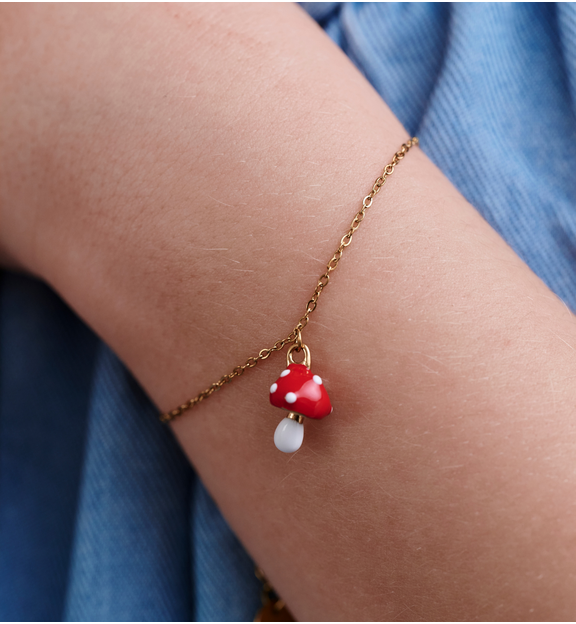 Bransoletka dla dziewczynki z zawieszką muchomorka BSY0562