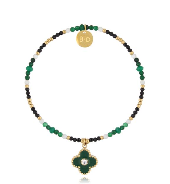 Bransoletka z zieloną koniczynką Evergreen Clover BTW2917