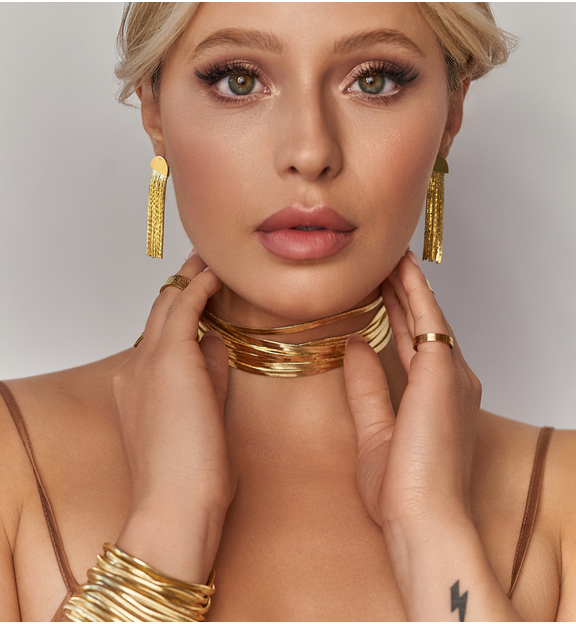 Naszyjnik złoty szeroki Influence Style NRG0507