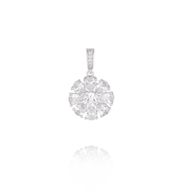 Charms srebrny kwiat z kryształami CHSS0045