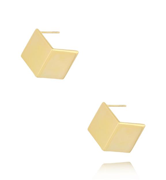 Kolczyki złote kwadraty Fashionable Squares KRG0996