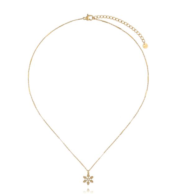Naszyjnik ze śnieżynką złoty NSY0712