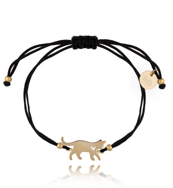 Bransoletka czarno-złota z kotkiem Sweet Kitty BGL0581