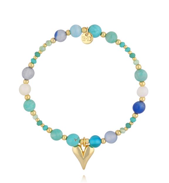 Bransoletka z turkusem, amazonitem i barwionym jadeitem BSC2376