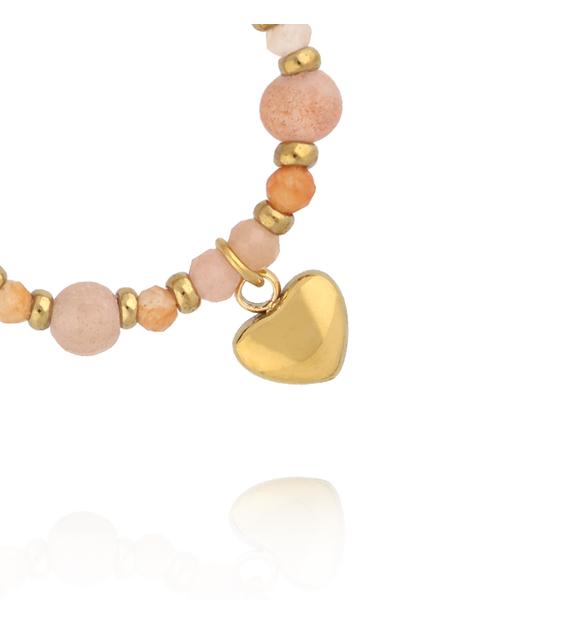 Pierścionek elastyczny z kamieniami słonecznymi PTW0657