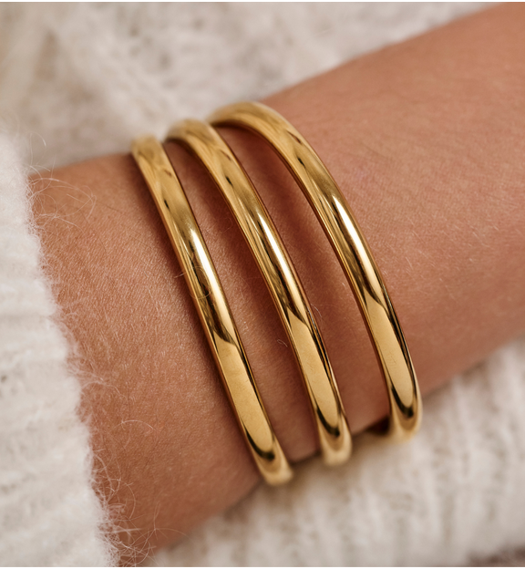 Bransoletka obręcz złota potrójna BSY0468