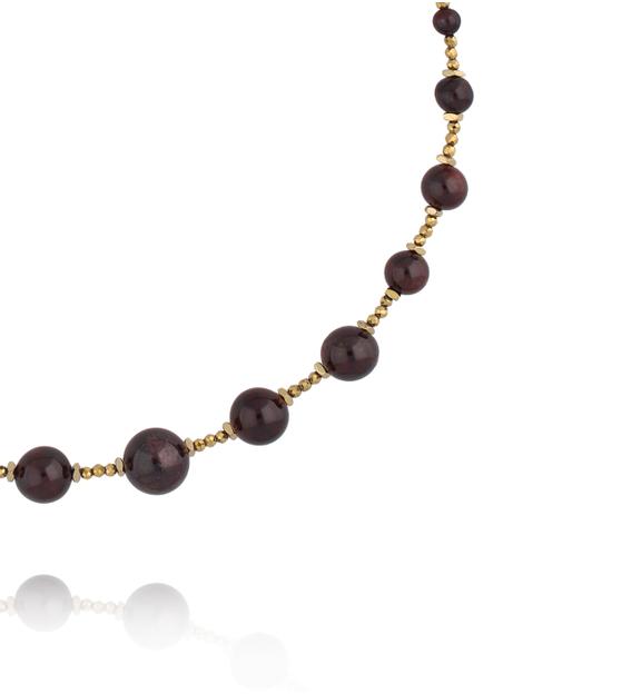 Naszyjnik z granatami i stalą szlachetną NPA1641