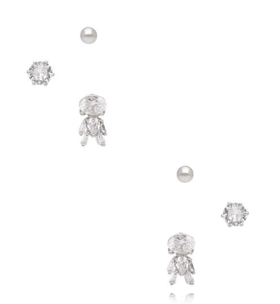 Zestaw kolczyków z cyrkoniami srebrny KLU0173