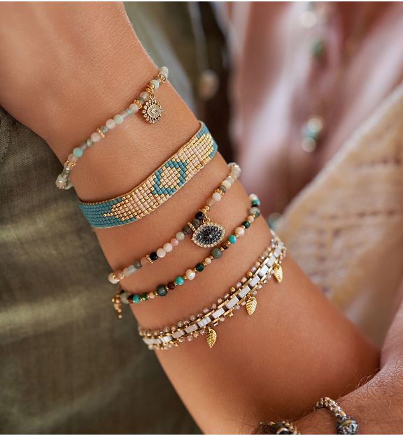 Bransoletka niebieska z koralikami Miyuki Aziza BSC1594