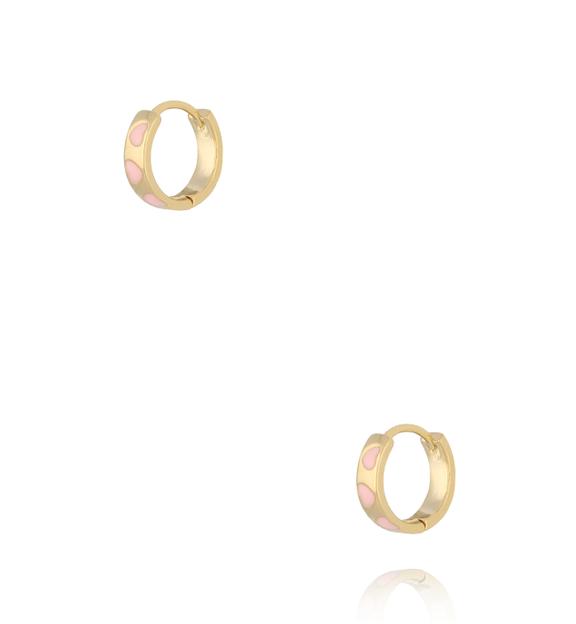 Zestaw złotych kolczyków z emalią KLU0177