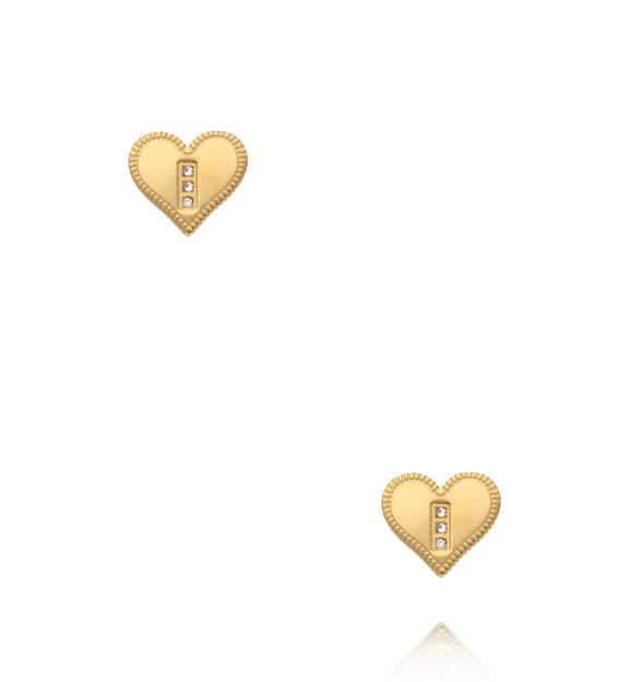 Kolczyki wkrętki w kształcie serca złote KSY0620