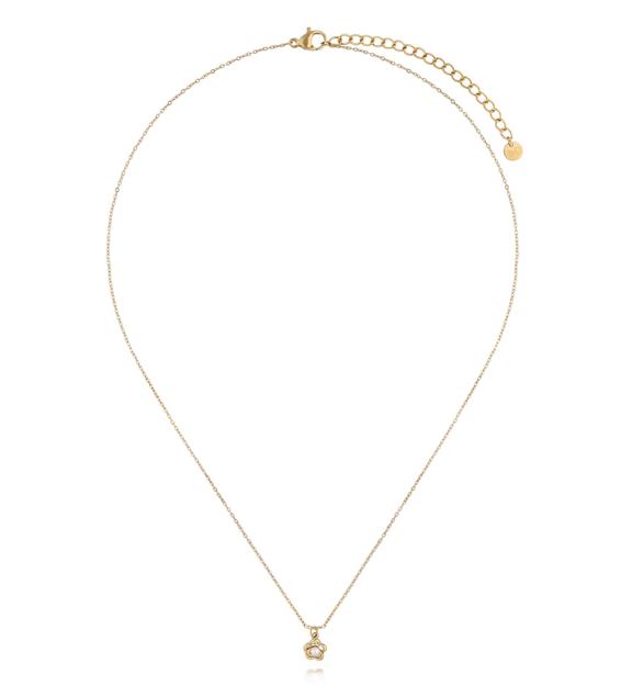 Naszyjnik z kwiatkiem i perełką NSY0787