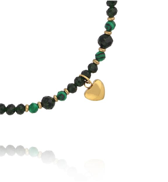 Bransoletka zielona z sercem BTW3746