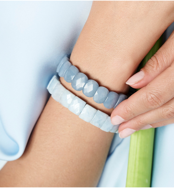 Zestaw bransoletek z kamieni w odcieniach błękitu ZN0041