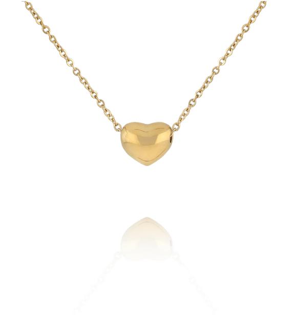 Naszyjnik złoty ze stali szlachetnej z serduszkiem NSA0016