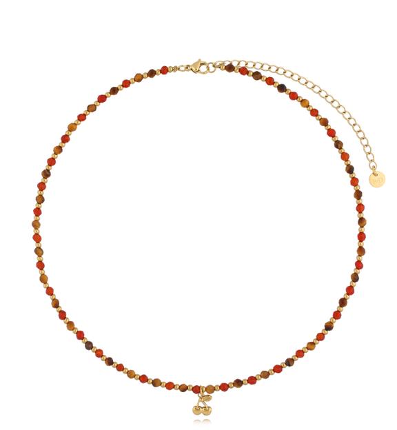 Naszyjnik pomarańczowy z agatami Latifaa NSC0389