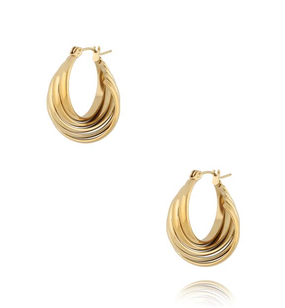 Kolczyki złote karbowane Skyline Sparkle KSA1871