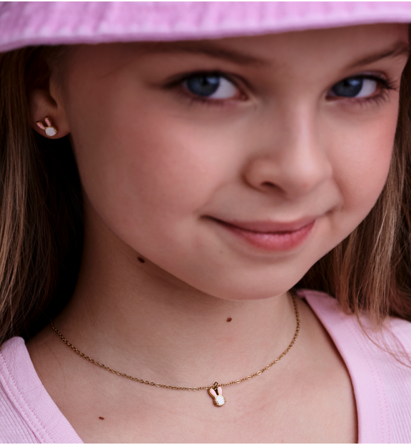 Zestaw biżuterii dla dziewczynki z króliczkiem ZN0227