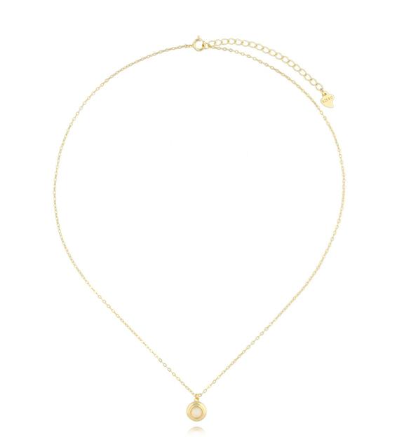 Naszyjnik złoty z mlecznym opalem NCA0028