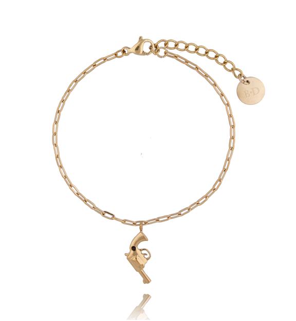 Bransoletka złota z rewolwerem ze stali szlachetnej BSA0100